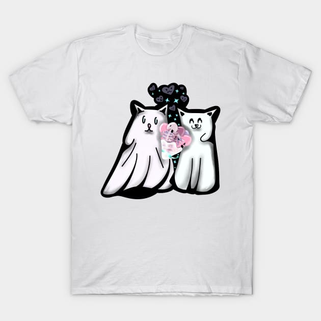 Cat ghosts T-Shirt by ORTEZ.E@GMAIL.COM